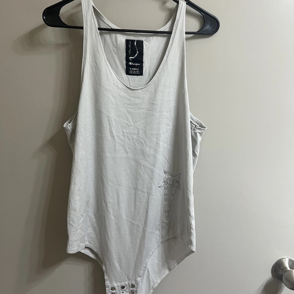 Rick Owens x Champion Light Gray Bodysuit Sz Xs (item B12.2)